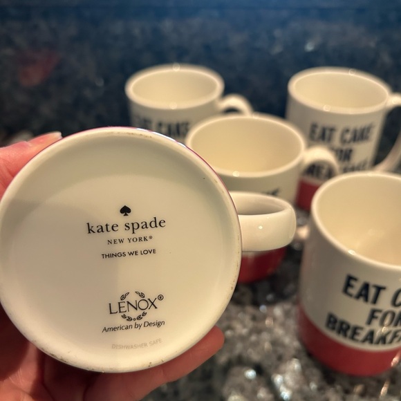 Collector item Kate Spade set of 4 new Eat Cake mugs - Picture 4 of 6